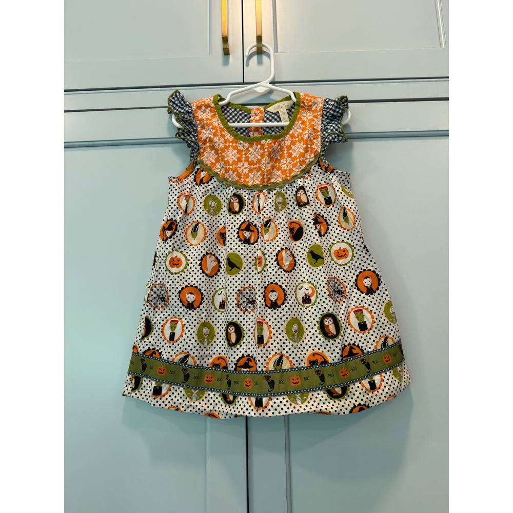 Matilda Jane Girls Halloween Dress witch Vampire Polka Dot Size 8